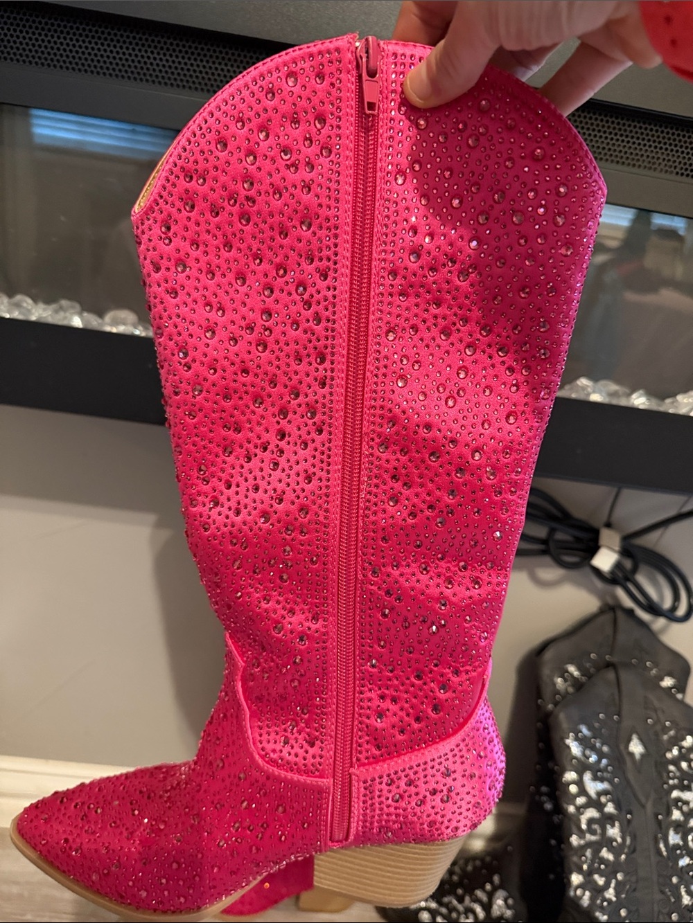 Women's Hot Pink Rhinestone Western Boot